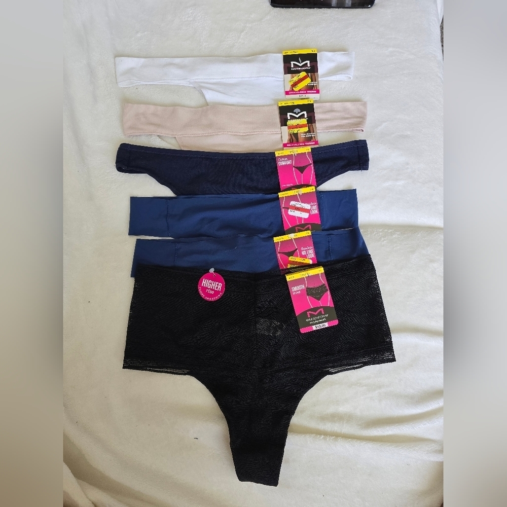 NWT Bundle Of 6 Maidenform Thongs Size Medium